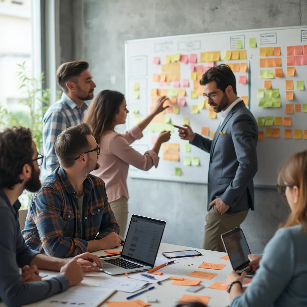 Equipo consultor planificando estrategia para cliente